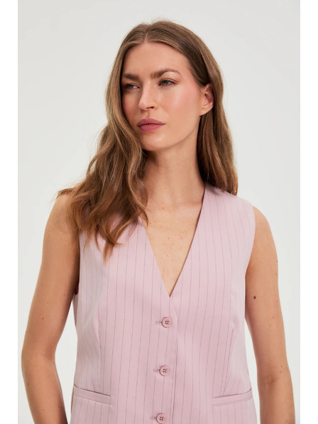 Moodo Жилетка с фини райета розова Moodo