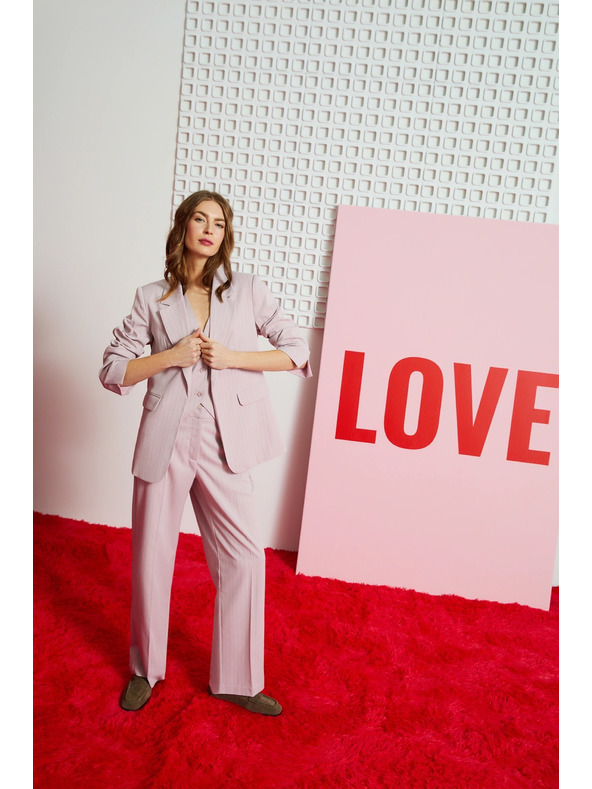 Moodo Сако в райета розово Moodo