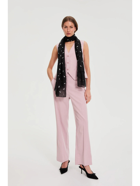 Moodo Панталони с фини райета розови Moodo