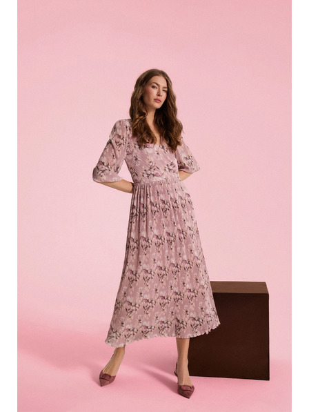 Moodo Плисирана рокля розова Moodo