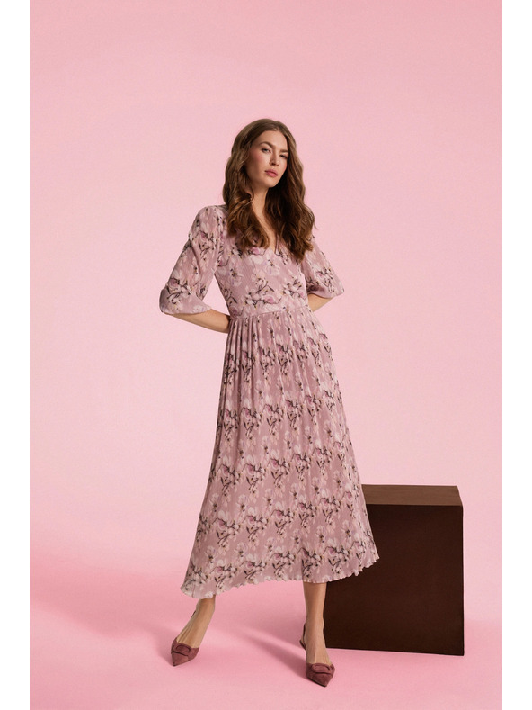 Moodo Плисирана рокля розова Moodo