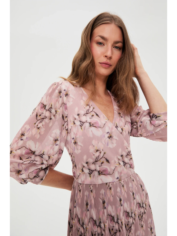 Moodo Плисирана рокля розова Moodo