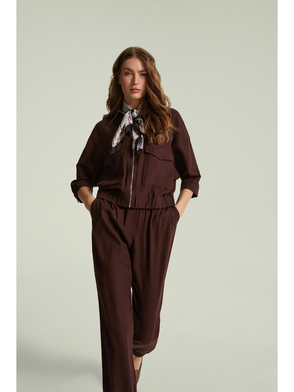 Moodo Якета с лен кафява Moodo