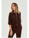 Moodo Якета с лен кафява Moodo