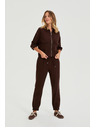 Moodo Якета с лен кафява Moodo