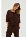 Moodo Якета с лен кафява Moodo