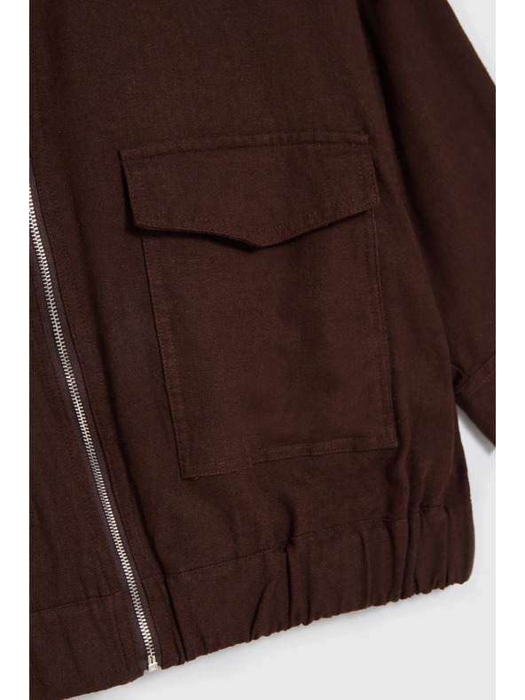 Moodo Якета с лен кафява Moodo