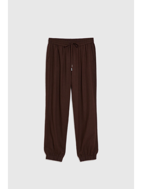 Moodo Гладки панталони кафяви Moodo