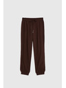 Moodo Гладки панталони кафяви Moodo