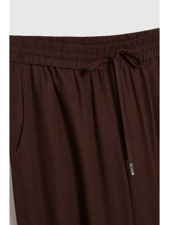 Moodo Гладки панталони кафяви Moodo