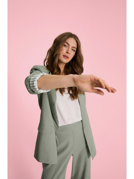 Moodo Сако с добавка от лен маслинено зелено Moodo