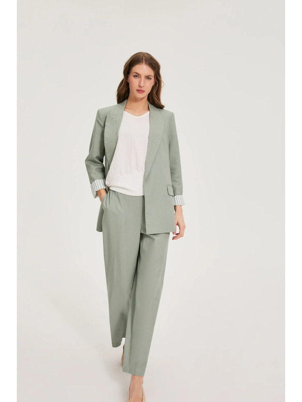 Moodo Сако с добавка от лен маслинено зелено Moodo