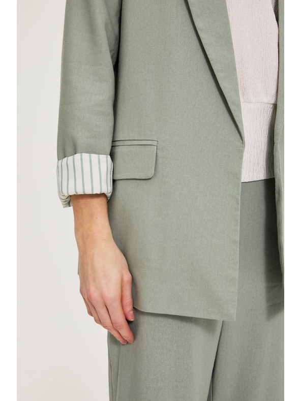 Moodo Сако с добавка от лен маслинено зелено Moodo