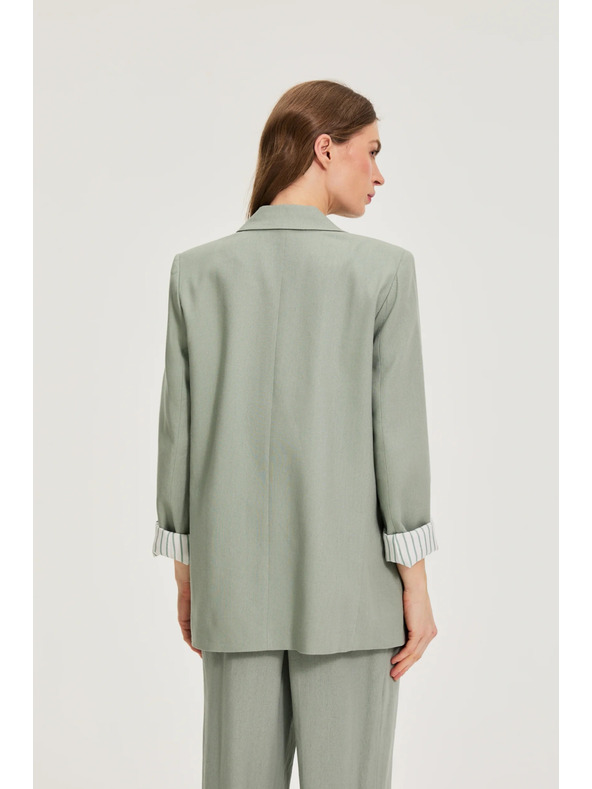 Moodo Сако с добавка от лен маслинено зелено Moodo