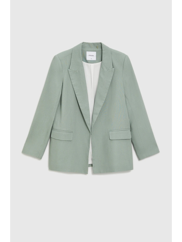 Moodo Сако с добавка от лен маслинено зелено Moodo