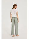Moodo Панталони с добавка от лен маслинено зелени Moodo