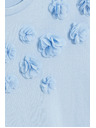 Moodo Памучна блуза с аплика светлосиня Moodo