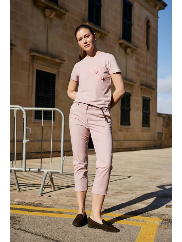 Moodo Тениска с джоб розова Moodo