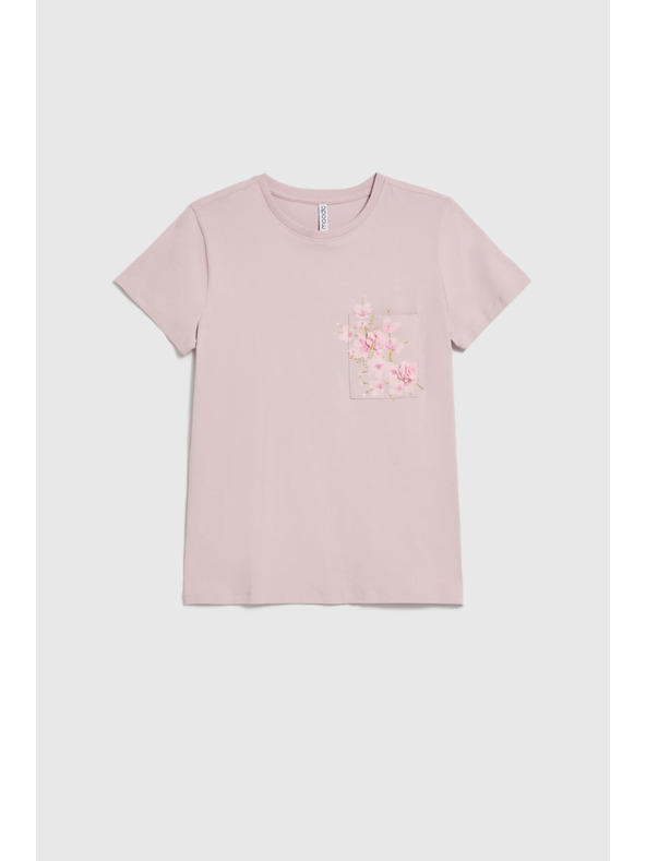 Moodo Тениска с джоб розова Moodo
