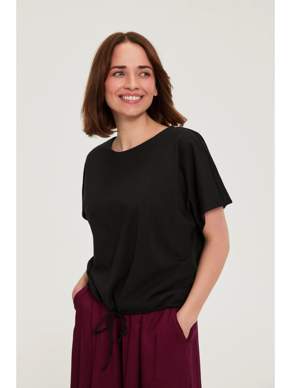 Moodo Тениска с връзване черна Moodo