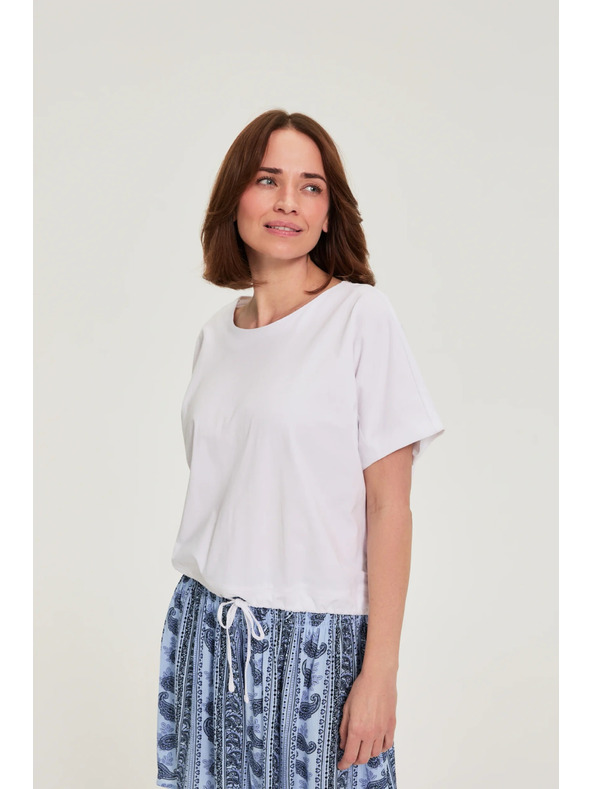 Moodo Тениска с връзване бяла Moodo