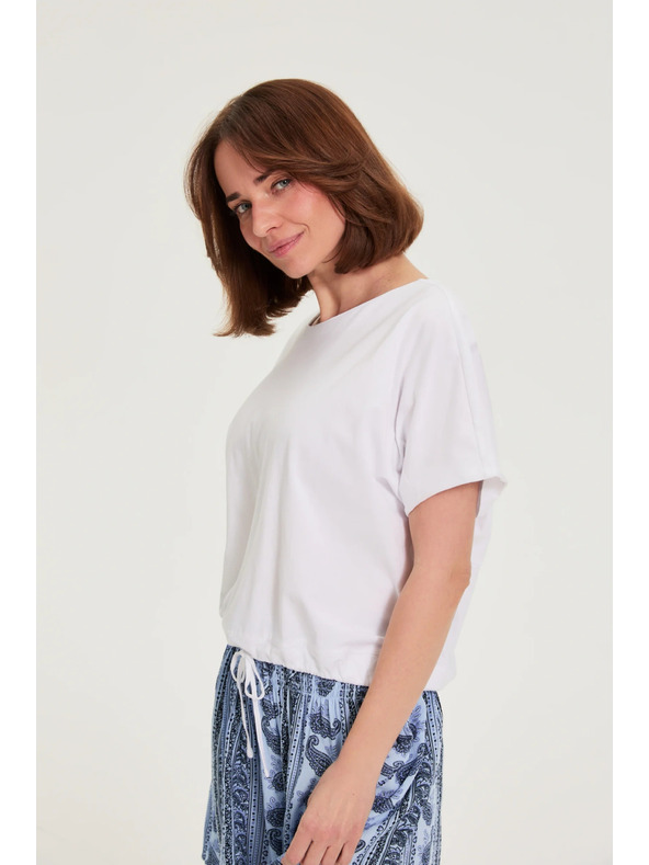 Moodo Тениска с връзване бяла Moodo