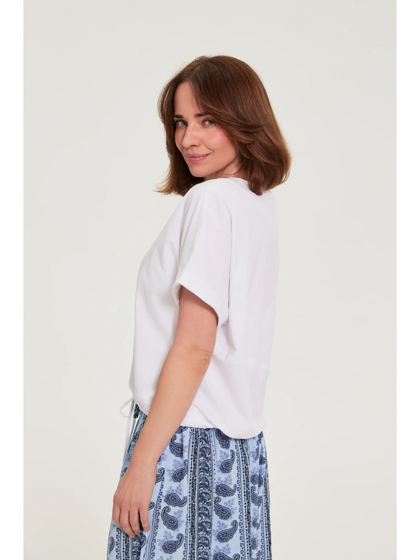 Moodo Тениска с връзване бяла Moodo