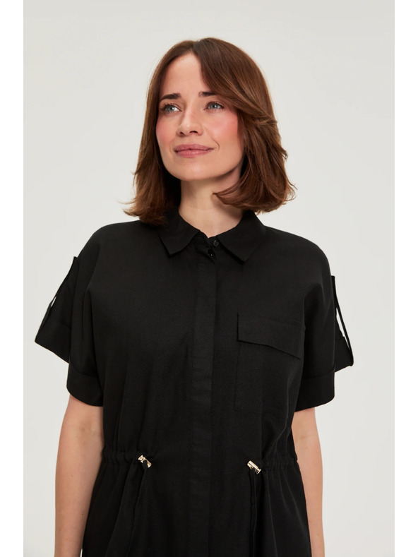 Moodo Черна блуза с връзване Moodo