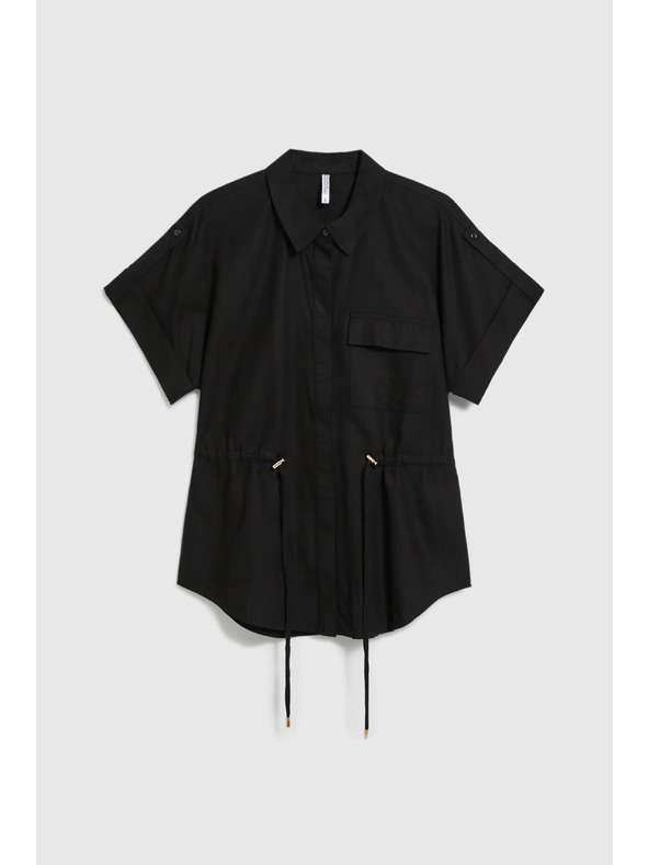 Moodo Черна блуза с връзване Moodo