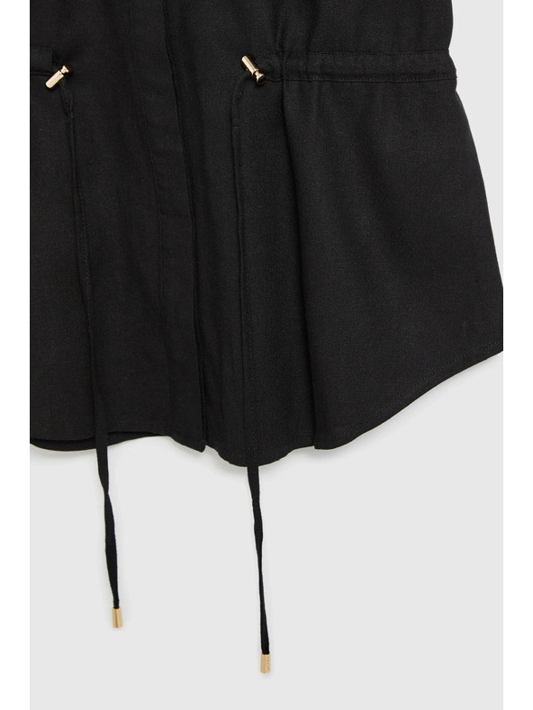 Moodo Черна блуза с връзване Moodo