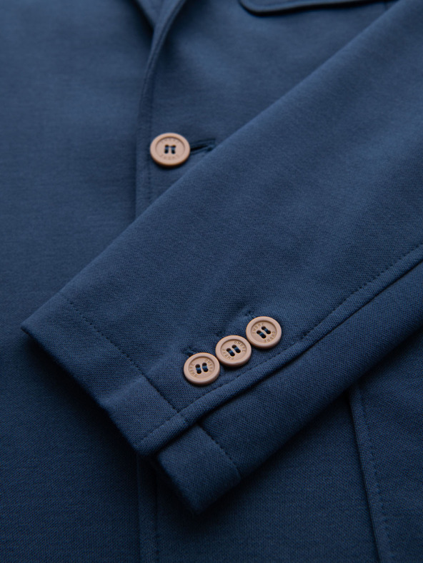 Ombre Clothing Мъжко синьо сако SLIM с фина текстура