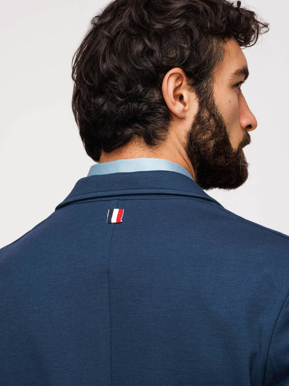 Ombre Clothing Мъжко синьо сако SLIM с фина текстура