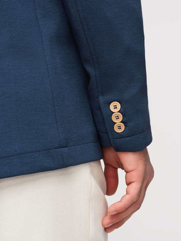 Ombre Clothing Мъжко синьо сако SLIM с фина текстура