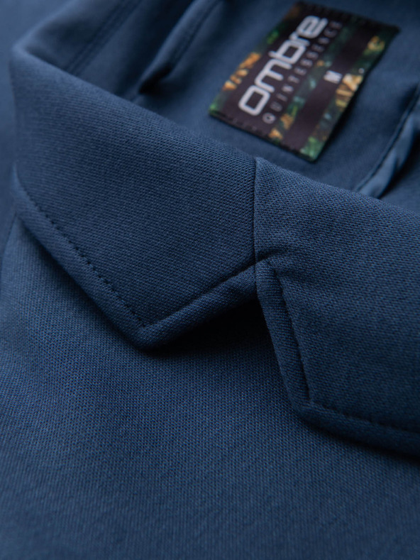 Ombre Clothing Мъжко синьо сако SLIM с фина текстура