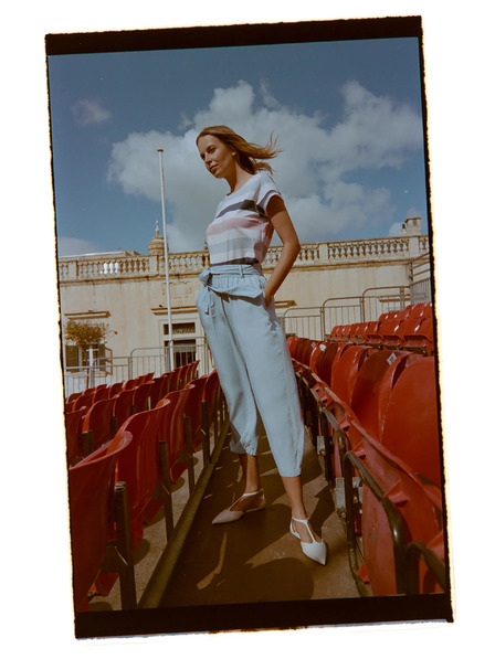 Moodo Кюлотни панталони сини Moodo