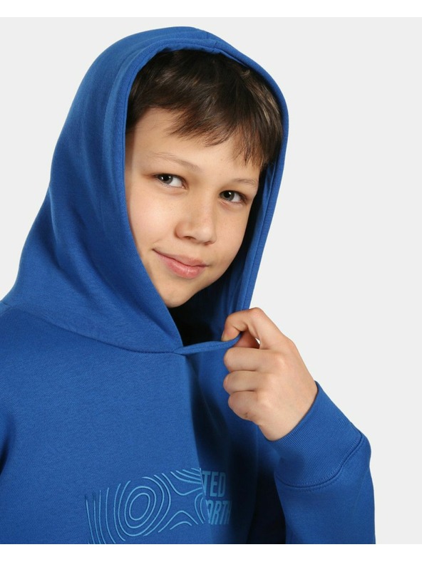 Kilpi Детски памучен суитшърт с качулка Kilpi NORTHEN-JB Тъмно синьо