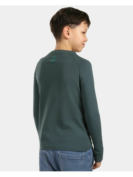 Kilpi Детска памучна тениска с дълъг ръкав Kilpi VERATI-JB Тъмно зелена