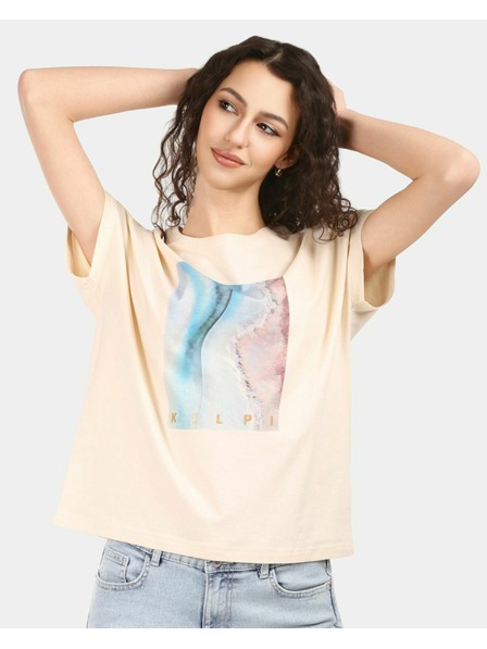 Kilpi Дамска памучна тениска Kilpi JERSIE-W Бежова