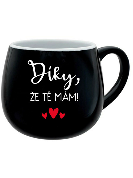 Giftela БЛАГОДАРЯ, ЧЕ ТЕ ИМАМ! - черна керамична чаша 300 ml