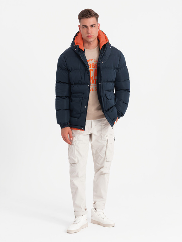 Ombre Clothing Мъжко спортно топло яке с двойна качулка Ombre Clothing