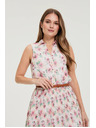 Moodo Бели цветни рокля с колан Moodo