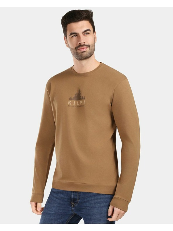 Kilpi Мъжка памучна тениска с дълъг ръкав Kilpi BASE-M Кафява