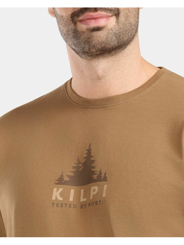 Kilpi Мъжка памучна тениска с дълъг ръкав Kilpi BASE-M Кафява