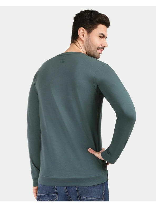 Kilpi Мъжка памучна тениска с дълъг ръкав Kilpi BASE-M Тъмно зелена