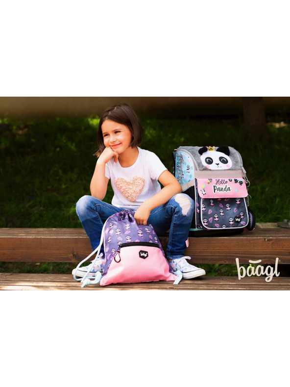 BAAGL  BAAGL КОМПЛЕКТ 5 Zippy Panda: портфейл, пенал, торба, престилка, портмоне