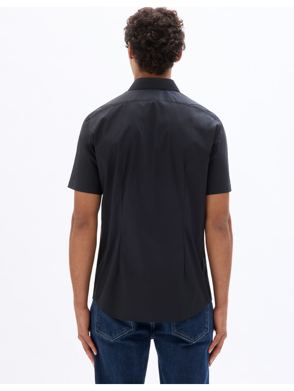 Celio Черна мъжка риза с къс ръкав Celio Daslim