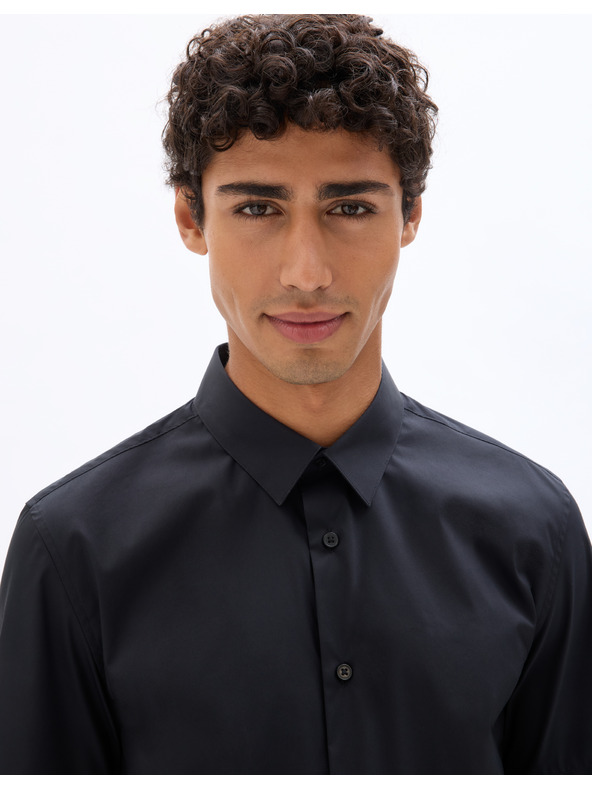 Celio Черна мъжка риза с къс ръкав Celio Daslim