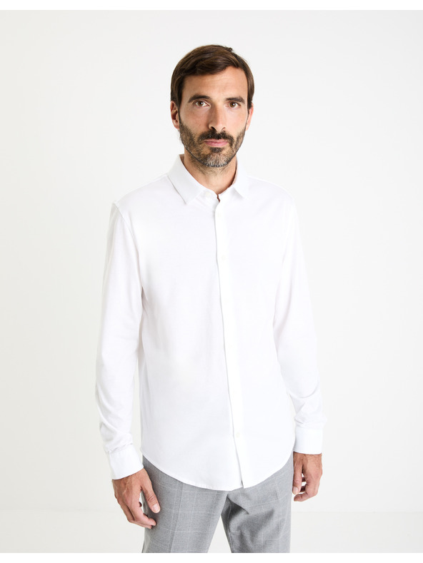 Celio Бяла мъжка риза Celio