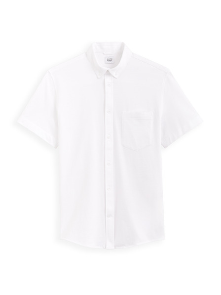 Celio Бяла мъжка риза с къс ръкав Celio Barik