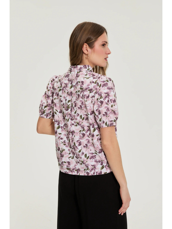 Moodo Риза с раздути ръкави лилава Moodo